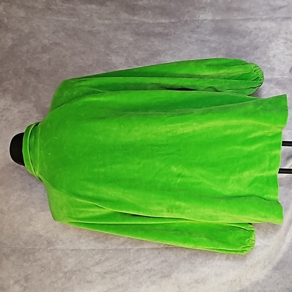 Gucci Velvet Neon Lime Green Zip Up Cardigan Sweater Jacket Sz. XS - Picture 4 of 10